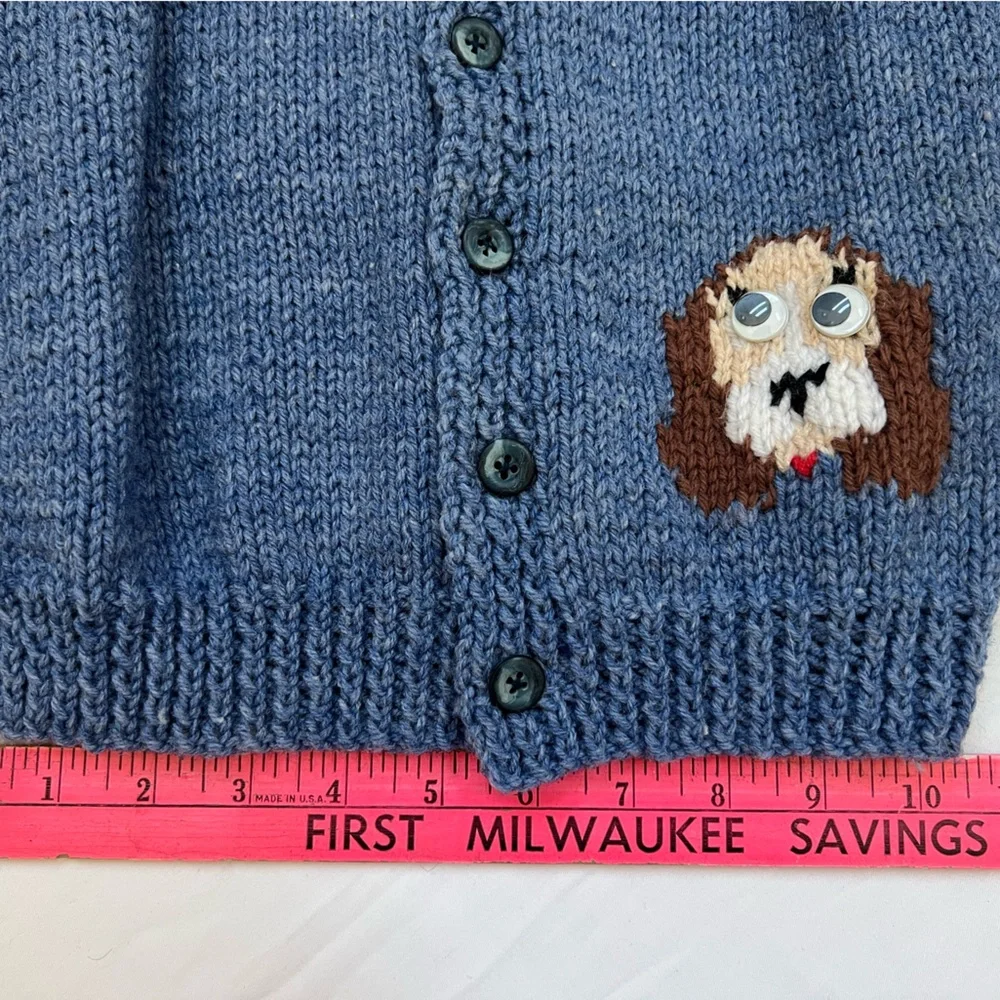Like NEW Cardigan Sweater Puppy Dogs Toddler Size 9 Months Baby Blue Unbranded - Picture 10 of 16
